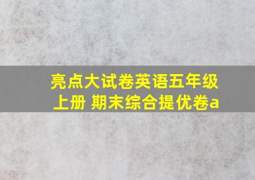 亮点大试卷英语五年级上册 期末综合提优卷a